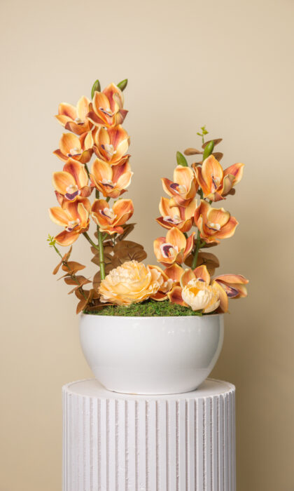 Golden Orchid Serenity - Artificial Flowers