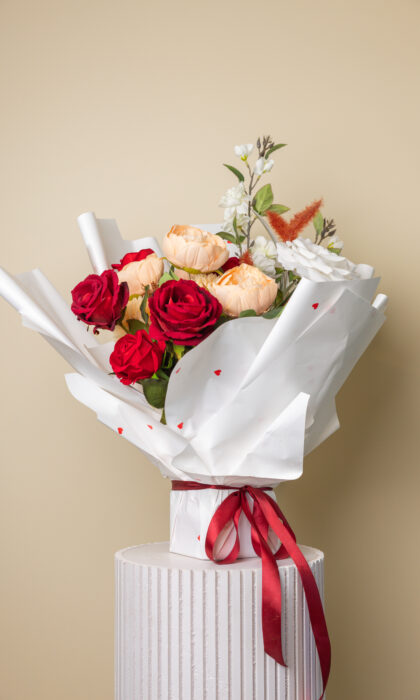 Crimson Heart Bouquet - Artificial Flowers