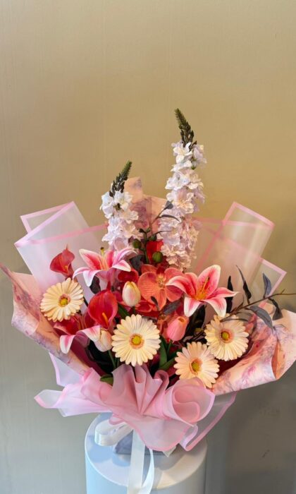 Blushing Harmony Bouquet - Artificial Flowers