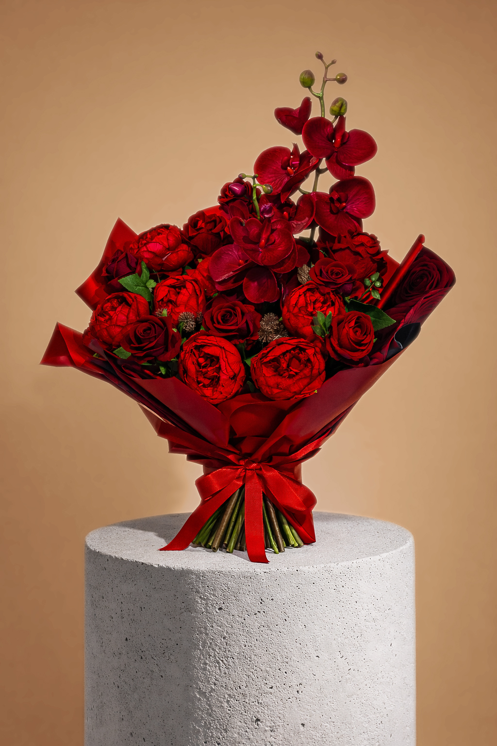 Crimson Orchid Romance - Artificial Flowers