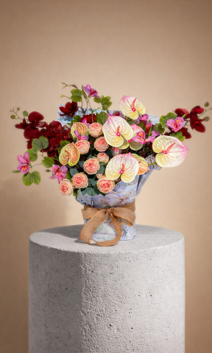 Pastel Garden Charm Bouquet - Artificial Flowers