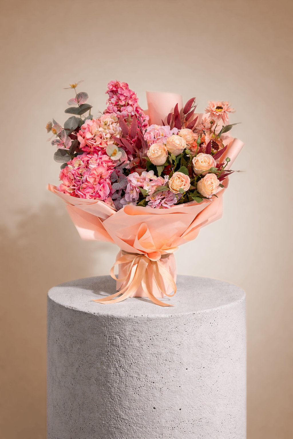 Peach Blush Bouquet - Artificial Flowers
