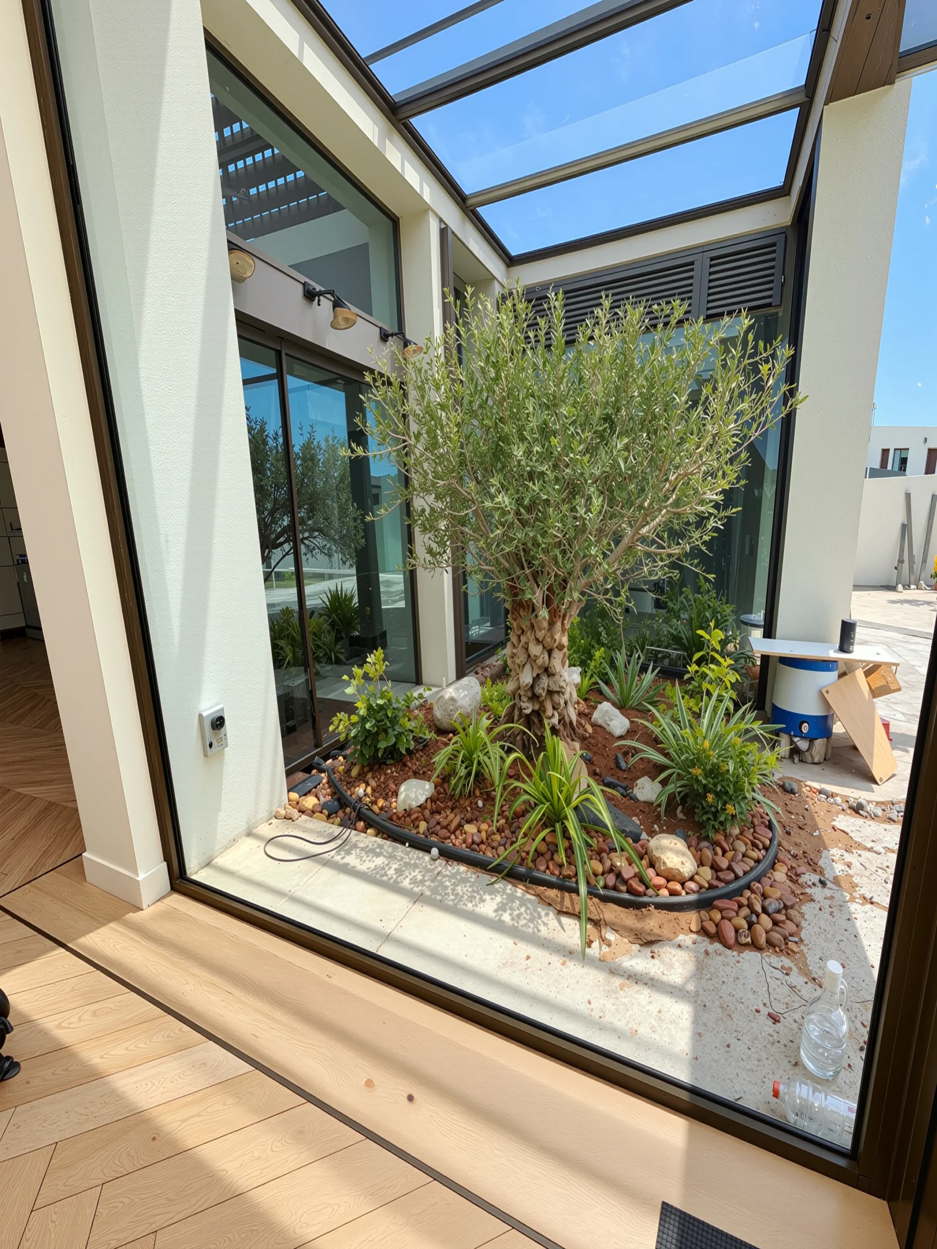 Sunlit Olive Tree Atrium