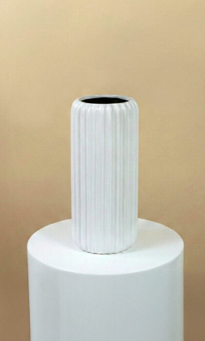 Ridge Column Ceramic Vase