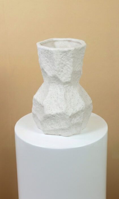 Raw Fold Stoneware Vase