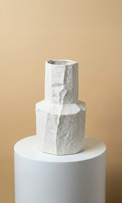 Strata Sculpted Ceramic Vase